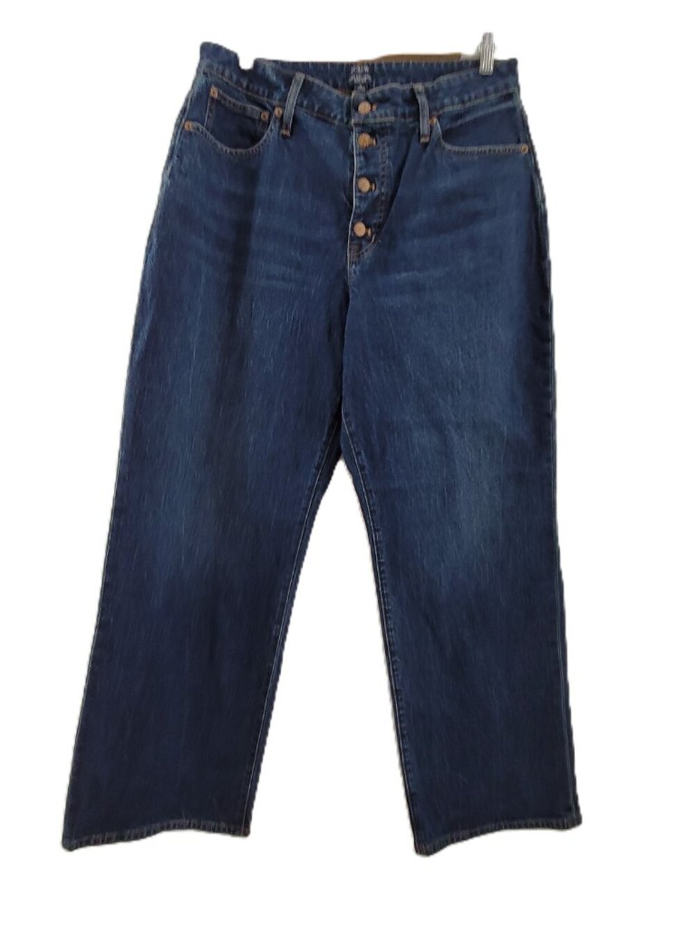 J. Crew Jeans Women's 31 Blue Curvy Full Length Wide Leg Button-Fly New 2024